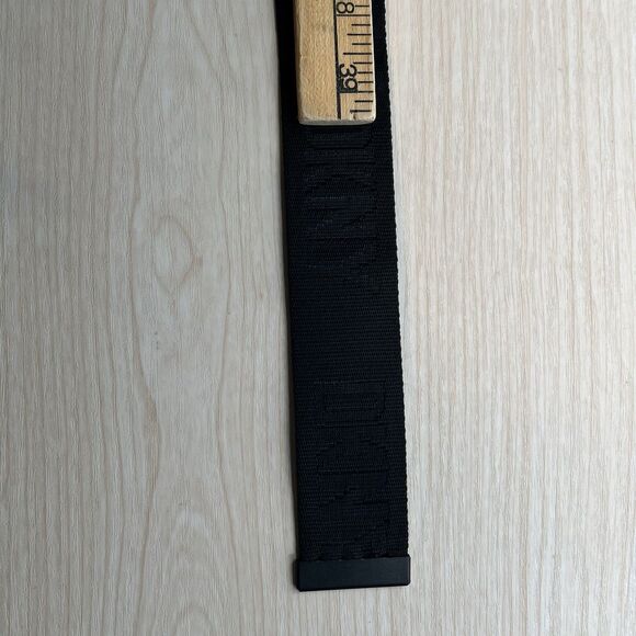 DKNY Donna Karan Belt OS Black Nylon Logo Double D Ring 39” Long Unisex Utility - Picture 5 of 8